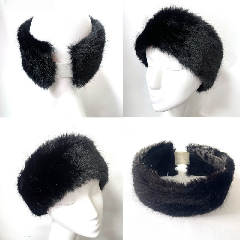 Wide Band Fur Headband Winter  - Fleece Ear Warmer Band ulasan dan harga