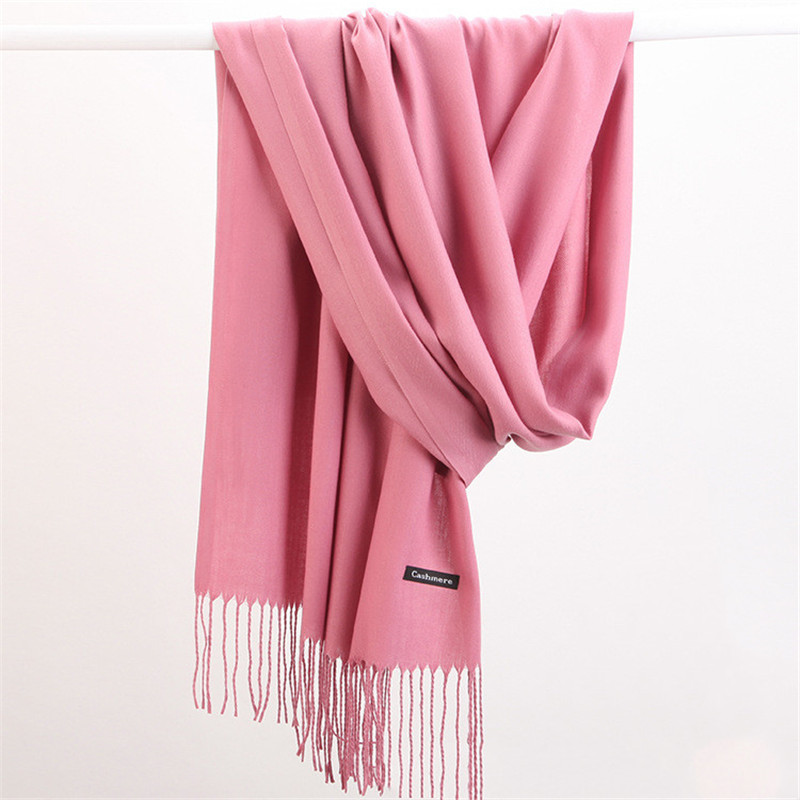Fashion Solid Color 2023 Women - Cashmere Pashmina Wrap ulasan dan harga