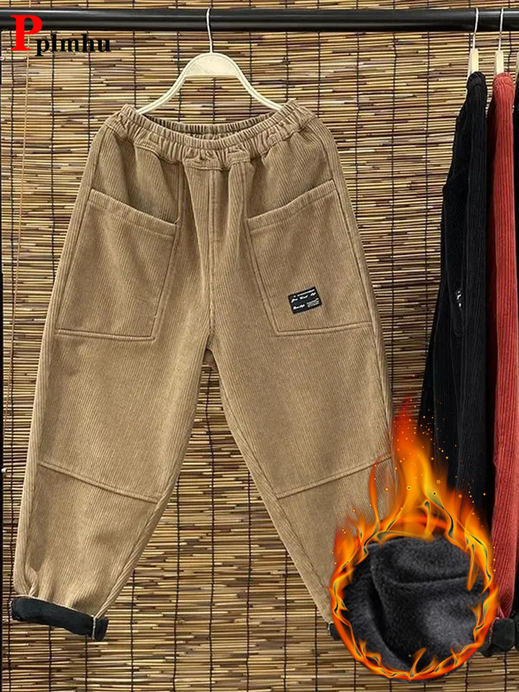 Casual Plus Velvet Womens Hare - Corduroy Pant Warm ulasan dan harga
