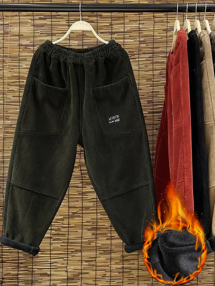 Casual Plus Velvet Womens Hare - Corduroy Pant Warm ulasan dan harga