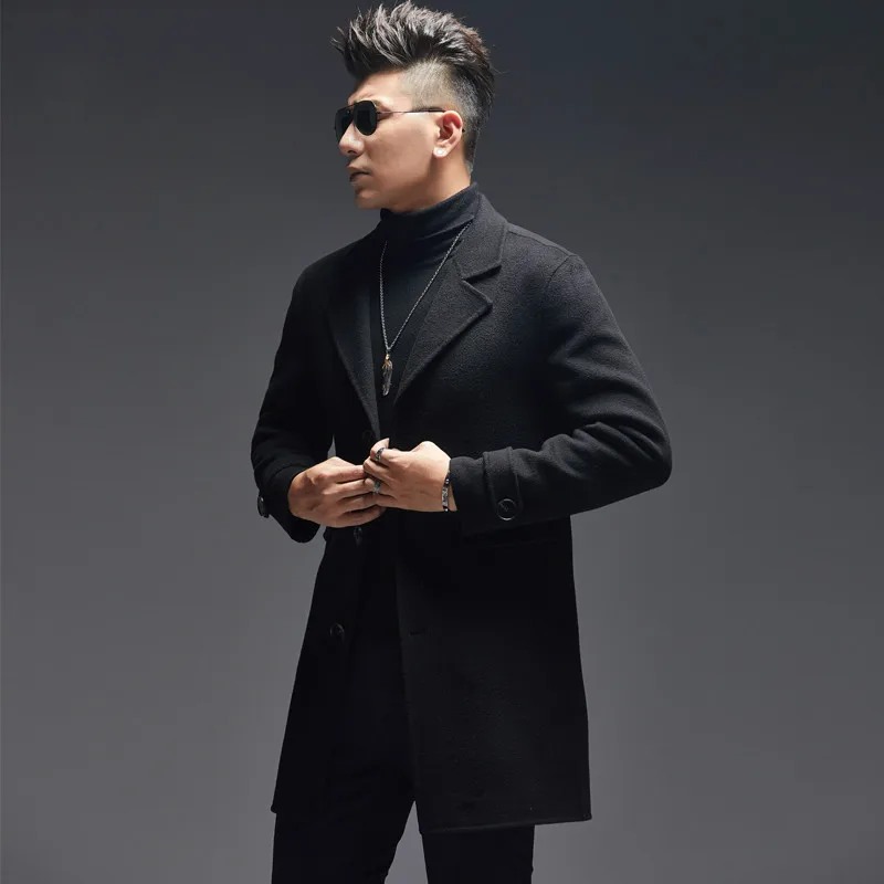 AYUNSUE 100% Wool Coat Men Aut - Wool Coat Peacoat ulasan dan harga