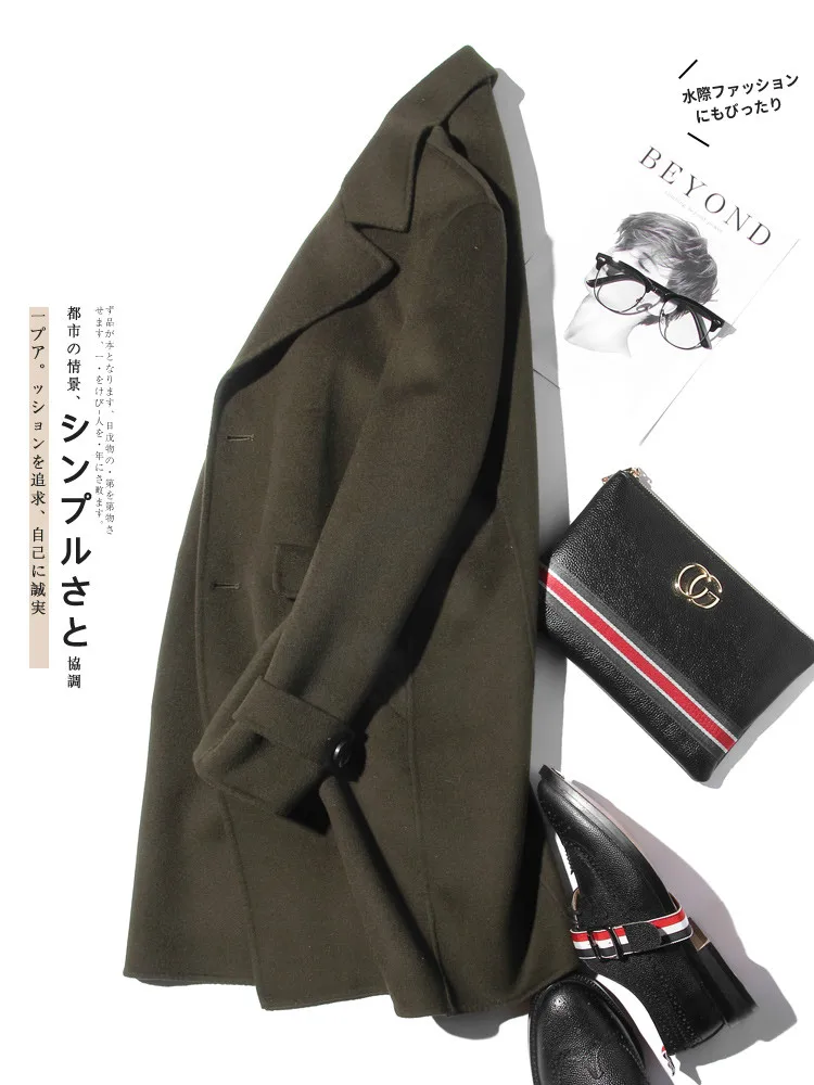 AYUNSUE 100% Wool Coat Men Aut - Wool Coat Peacoat ulasan dan harga