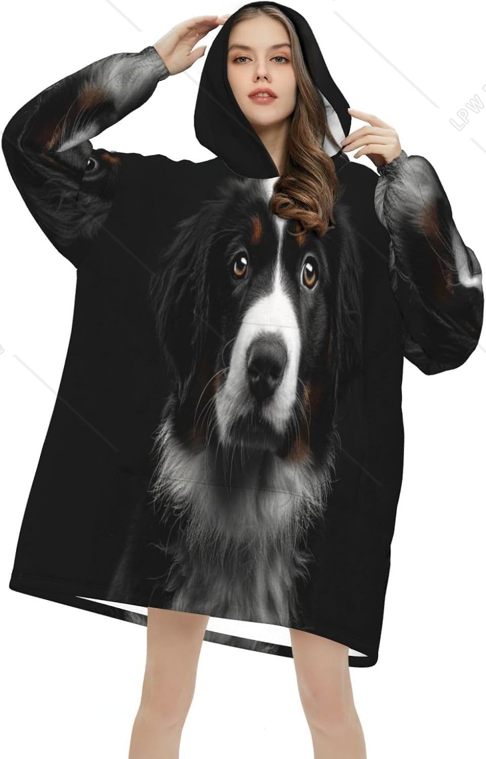 Bernese Mountain Dog Wearable  - Sherpa Hoodie Fleece ulasan dan harga