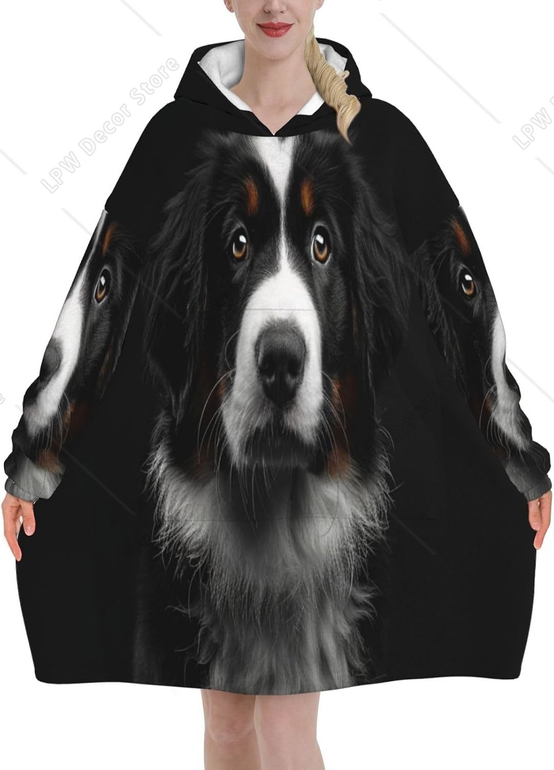 Bernese Mountain Dog Wearable  - Sherpa Hoodie Fleece ulasan dan harga