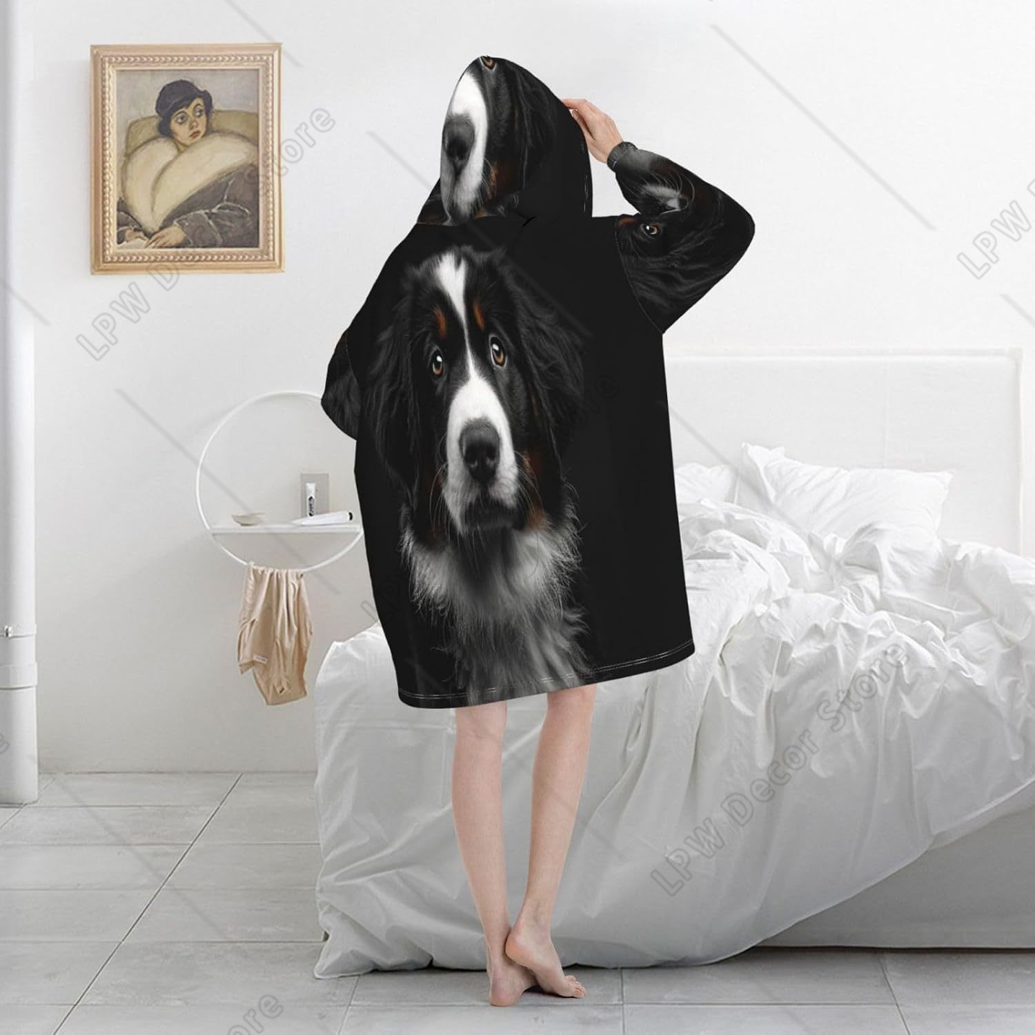 Bernese Mountain Dog Wearable  - Sherpa Hoodie Fleece ulasan dan harga