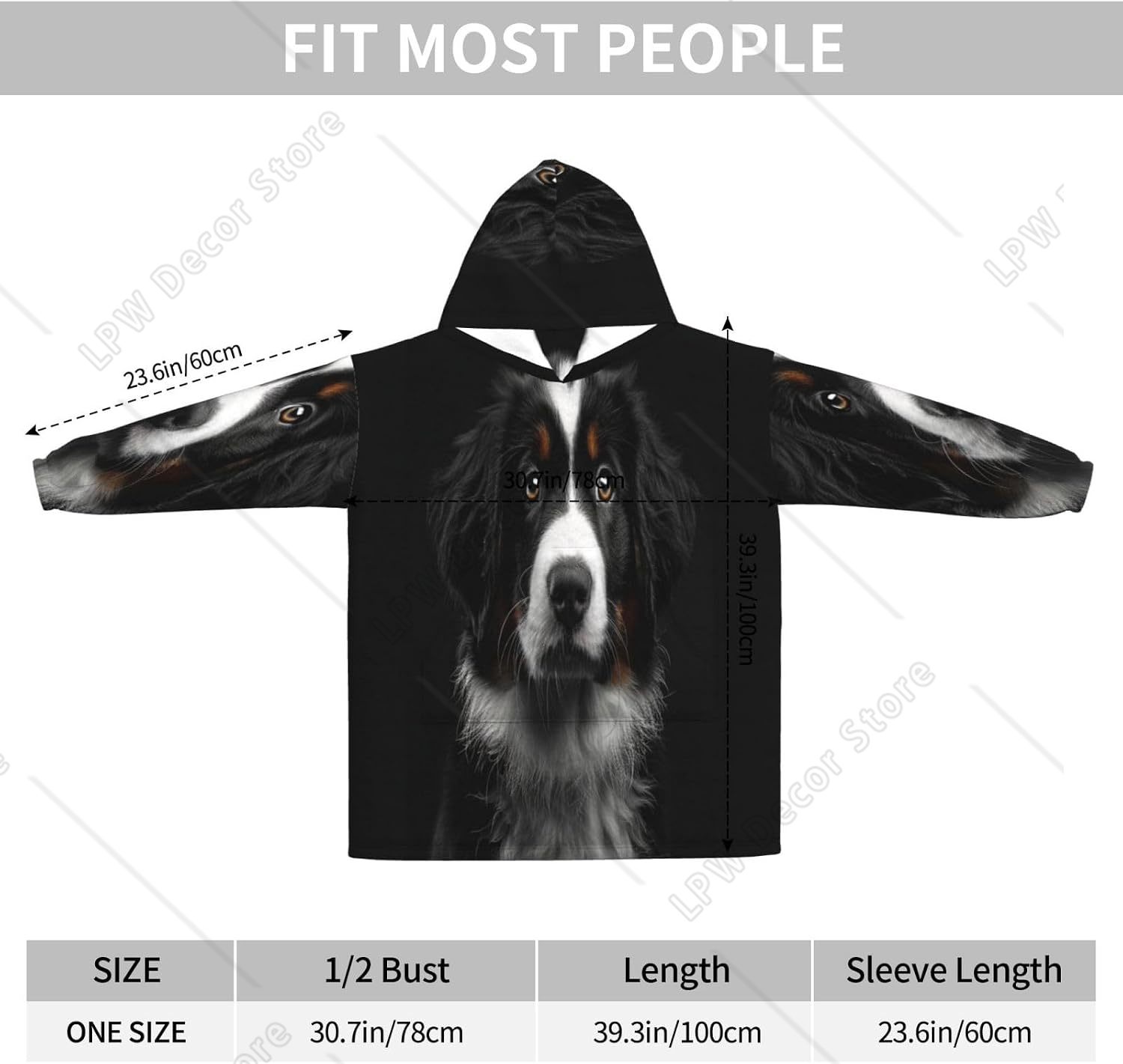 Bernese Mountain Dog Wearable  - Sherpa Hoodie Fleece ulasan dan harga