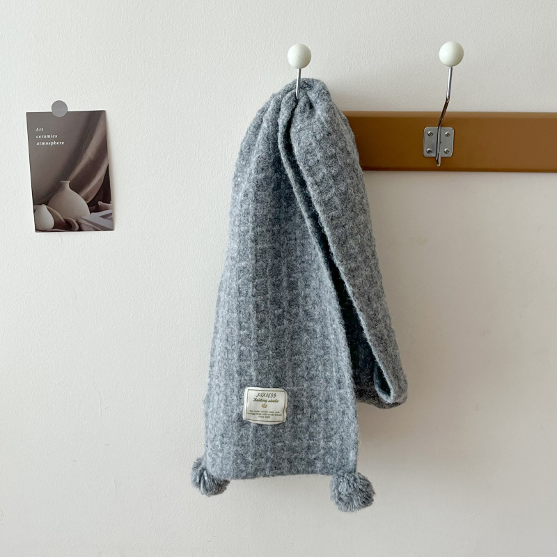 Winter hanging ball waffle kni - Wool Scarf Men ulasan dan harga