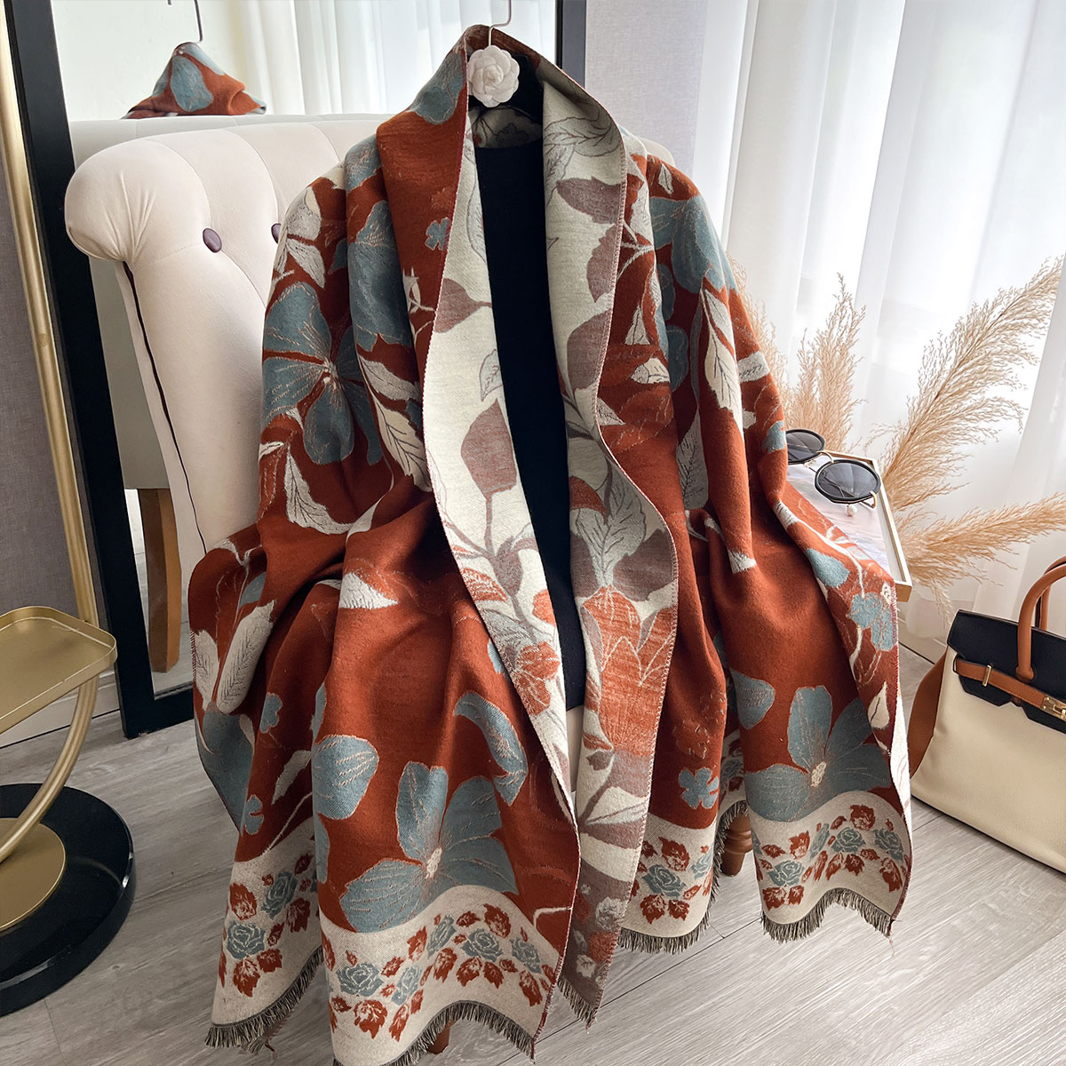 Women Thicken Luxury Winter Pa - Shawl Wrap Winter ulasan dan harga