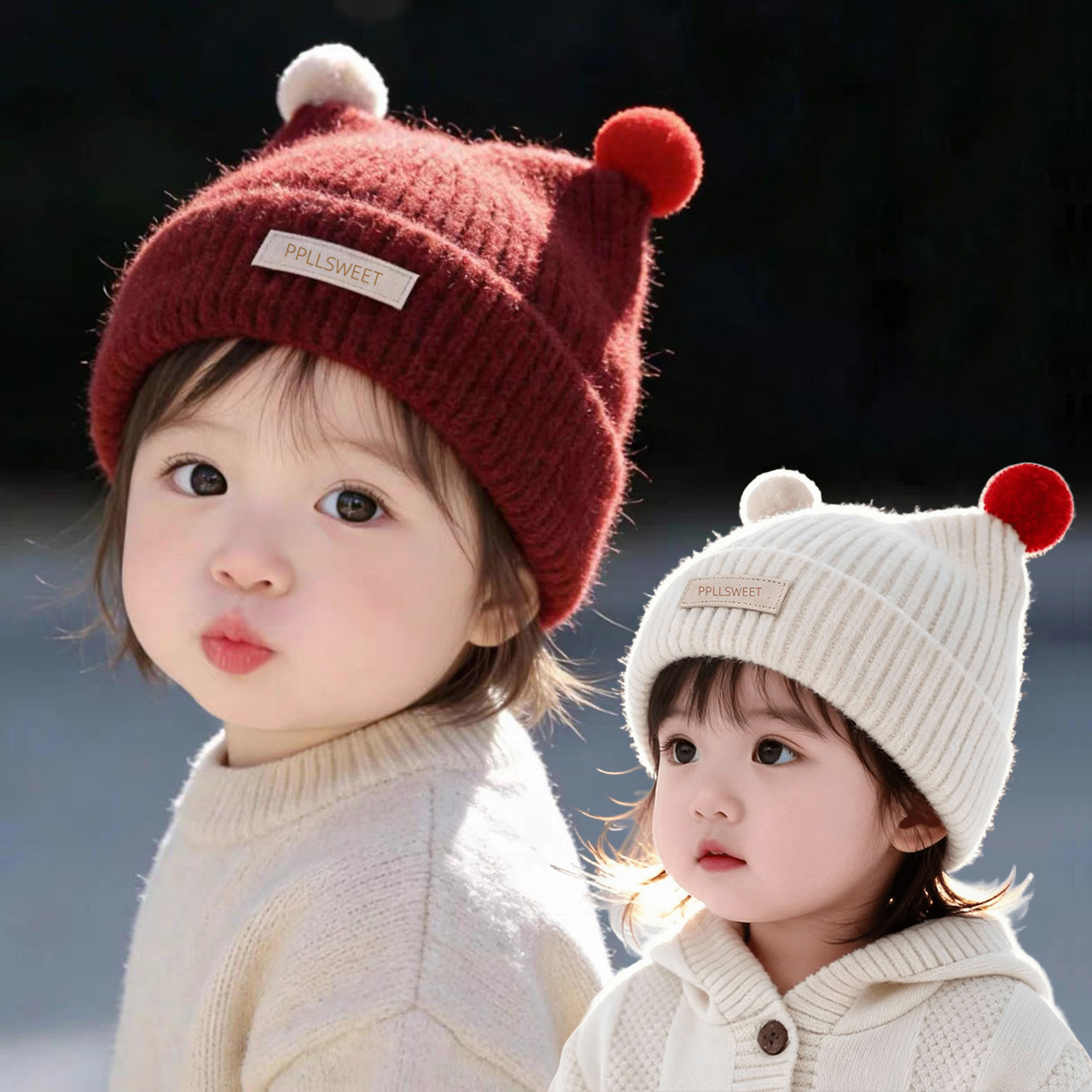 1-4Year Baby Knitted Hat Cute  - Knit Beanie Hat Warm ulasan dan harga