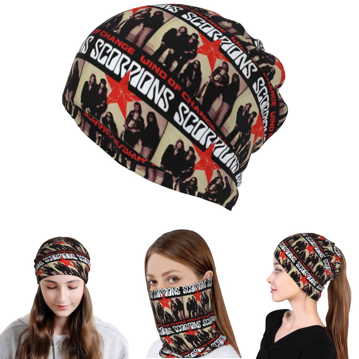Scorpions Band Rock Bandana Ne - Knit Beanie Hat Warm ulasan dan harga