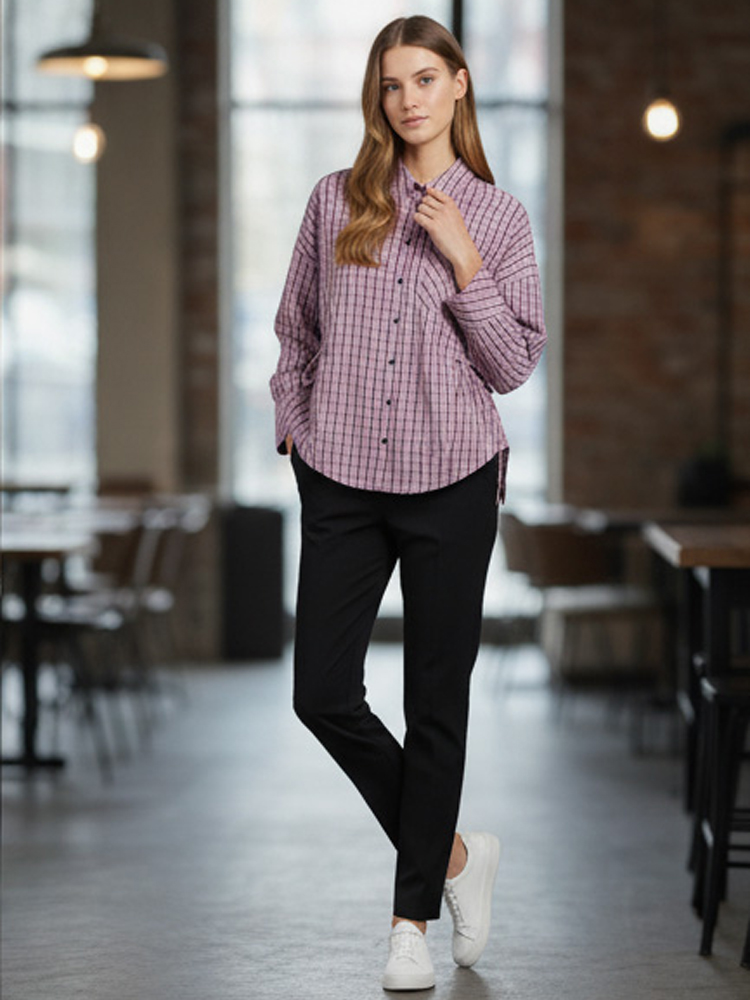 Women's Trendy Plaid Shirt Ele - Flannel Shirt Lined ulasan dan harga