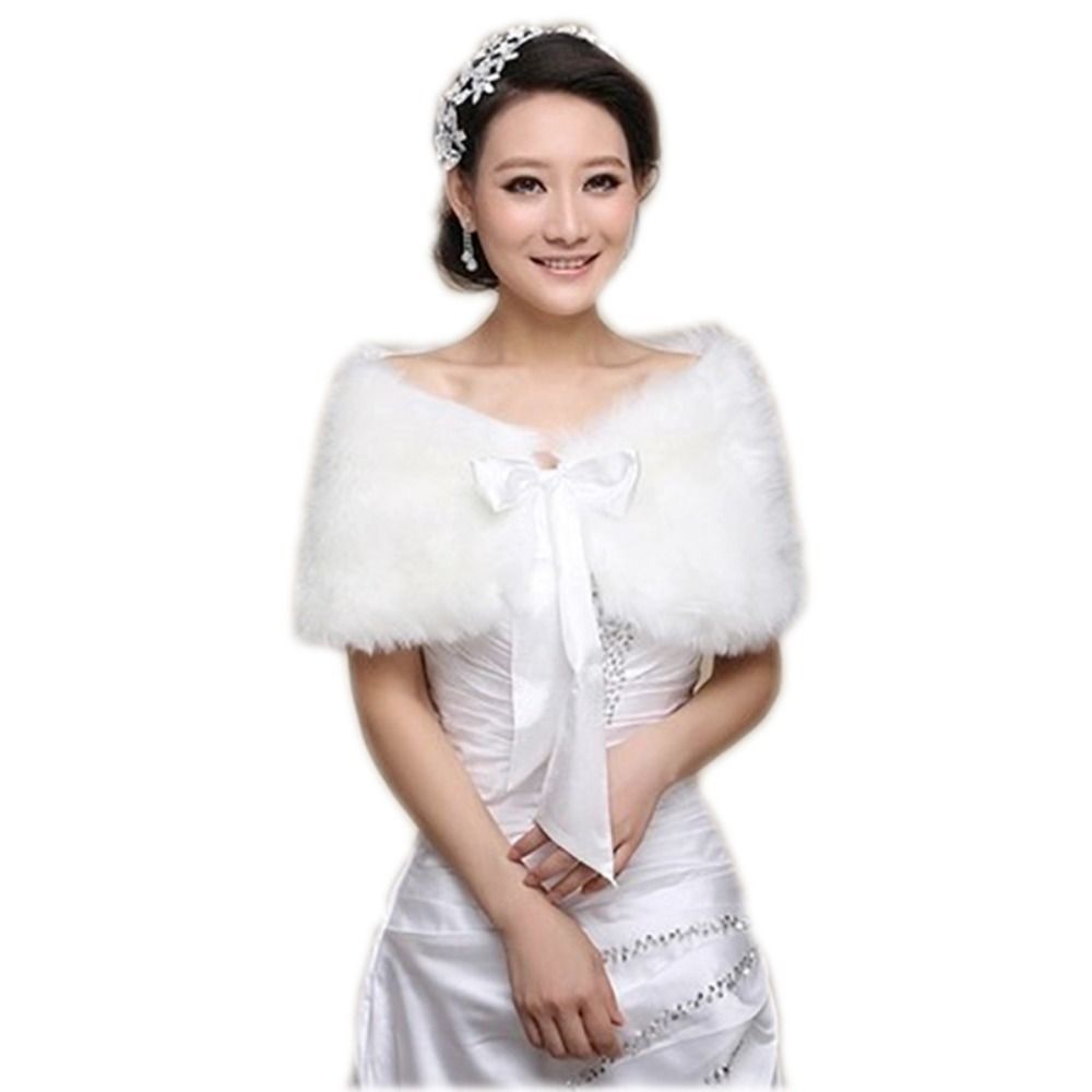 Winter Cape White Fur Shawl We - Shawl Wrap Winter ulasan dan harga