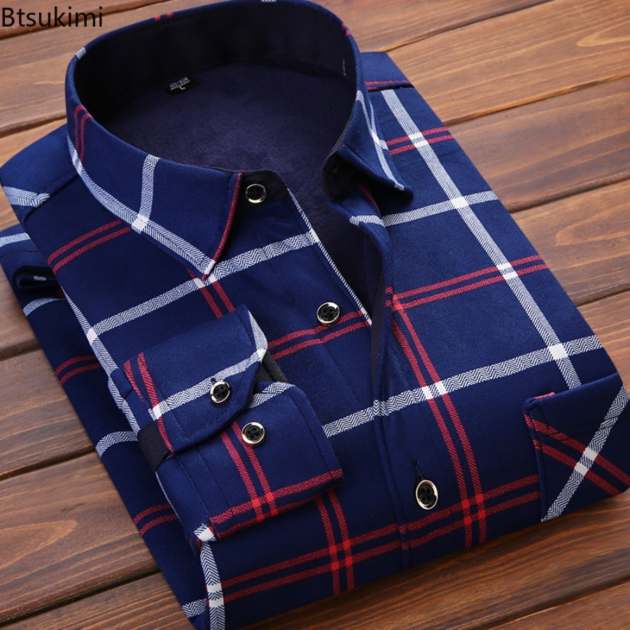 Flannel Men Shirt 2026 Autumn  - Flannel Shirt Lined ulasan dan harga