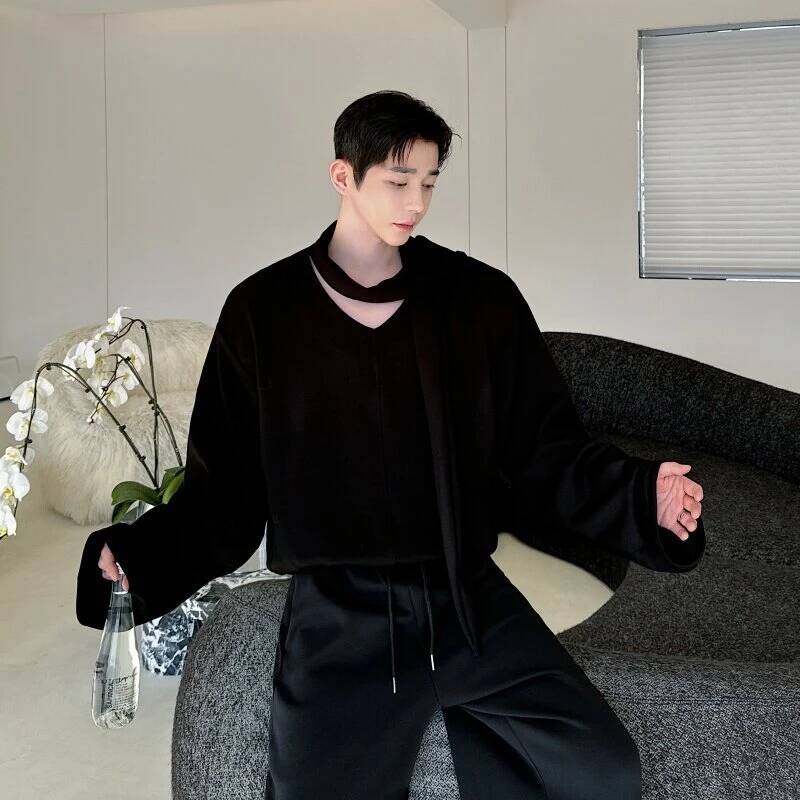 V Avant-Garde Men's Collar Hoo - Wool Scarf Men ulasan dan harga